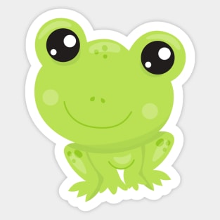 Cute Frog, Little Frog, Baby Frog, Green Frog Sticker